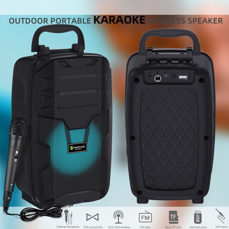 NewRixing NRG401C Amplificatore audio ad alta potenza con altoparlante wireless per karaoke portatile da esterno, With Mic, No Mic