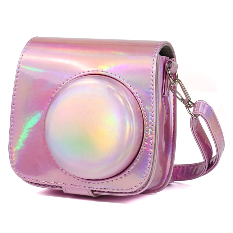 Custodia in pelle PU per fotocamera full body Aurora con vernice ad olio con cinturino per FUJIFILM instax mini 9 / mini 8+ / mini 8