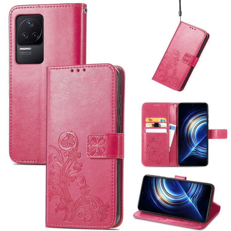Custodia per telefono in pelle con fibbia in rilievo con chiusura a quattro foglie, For Xiaomi Redmi K50 Pro, For Xiaomi Redmi 10C, For Xiaomi Redmi Note 11 Pro 4G Global, For Xiaomi Poco X4 Pro 5G, For Xiaomi Poco M4 Pro