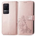 Custodia per telefono in pelle con fibbia in rilievo con chiusura a quattro foglie, For Xiaomi Redmi K50 Pro, For Xiaomi Redmi 10C, For Xiaomi Redmi Note 11 Pro 4G Global, For Xiaomi Poco X4 Pro 5G, For Xiaomi Poco M4 Pro