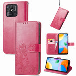 Custodia per telefono in pelle con fibbia in rilievo con chiusura a quattro foglie, For Xiaomi Redmi K50 Pro, For Xiaomi Redmi 10C, For Xiaomi Redmi Note 11 Pro 4G Global, For Xiaomi Poco X4 Pro 5G, For Xiaomi Poco M4 Pro
