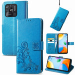 Custodia per telefono in pelle con fibbia in rilievo con chiusura a quattro foglie, For Xiaomi Redmi K50 Pro, For Xiaomi Redmi 10C, For Xiaomi Redmi Note 11 Pro 4G Global, For Xiaomi Poco X4 Pro 5G, For Xiaomi Poco M4 Pro