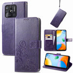 Custodia per telefono in pelle con fibbia in rilievo con chiusura a quattro foglie, For Xiaomi Redmi K50 Pro, For Xiaomi Redmi 10C, For Xiaomi Redmi Note 11 Pro 4G Global, For Xiaomi Poco X4 Pro 5G, For Xiaomi Poco M4 Pro