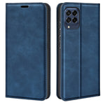 Per Samsung Galaxy M53 Custodia in pelle con ventosa magnetica retro-pelle, Black, Grey, Dark Blue, Pink, Red