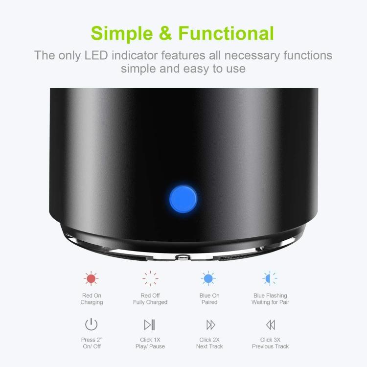 EWA A106Pro IPX7 Mini altoparlante portatile Bluetooth impermeabile in metallo