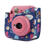 Custodia in pelle PU per fotocamera full body modello Ocean World con cinturino per FUJIFILM instax mini 9 / mini 8+ / mini 8, Ocean World Pattern