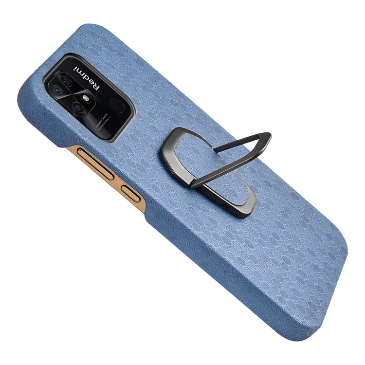 Per Xiaomi Redmi 10C 4G Custodia per cellulare in PU a nido d'ape con supporto ad anello, For Xiaomi Redmi 10C 4G