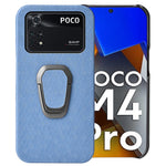 Per Xiaomi Poco M4 Pro 4G Custodia per telefono a nido d'ape PU con supporto ad anello, For Xiaomi Poco M4 Pro 4G