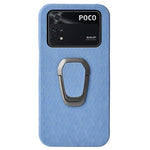 Per Xiaomi Poco M4 Pro 4G Custodia per telefono a nido d'ape PU con supporto ad anello, For Xiaomi Poco M4 Pro 4G