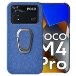 Per Xiaomi Poco M4 Pro 4G Custodia per telefono a nido d'ape PU con supporto ad anello, For Xiaomi Poco M4 Pro 4G