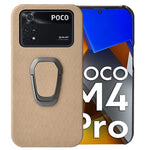 Per Xiaomi Poco M4 Pro 4G Custodia per telefono a nido d'ape PU con supporto ad anello, For Xiaomi Poco M4 Pro 4G