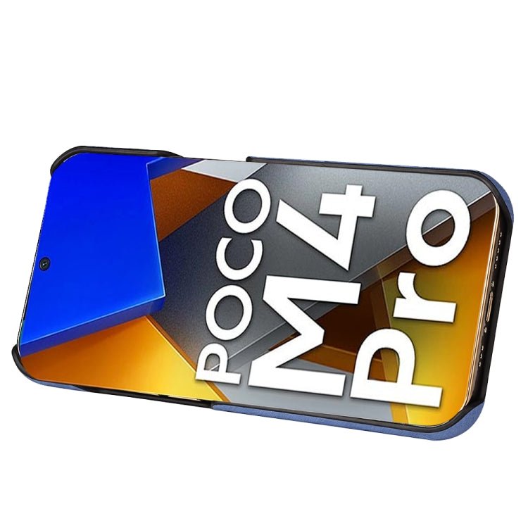 Per Xiaomi Poco M4 Pro 4G Custodia per telefono a nido d'ape PU con supporto ad anello, For Xiaomi Poco M4 Pro 4G