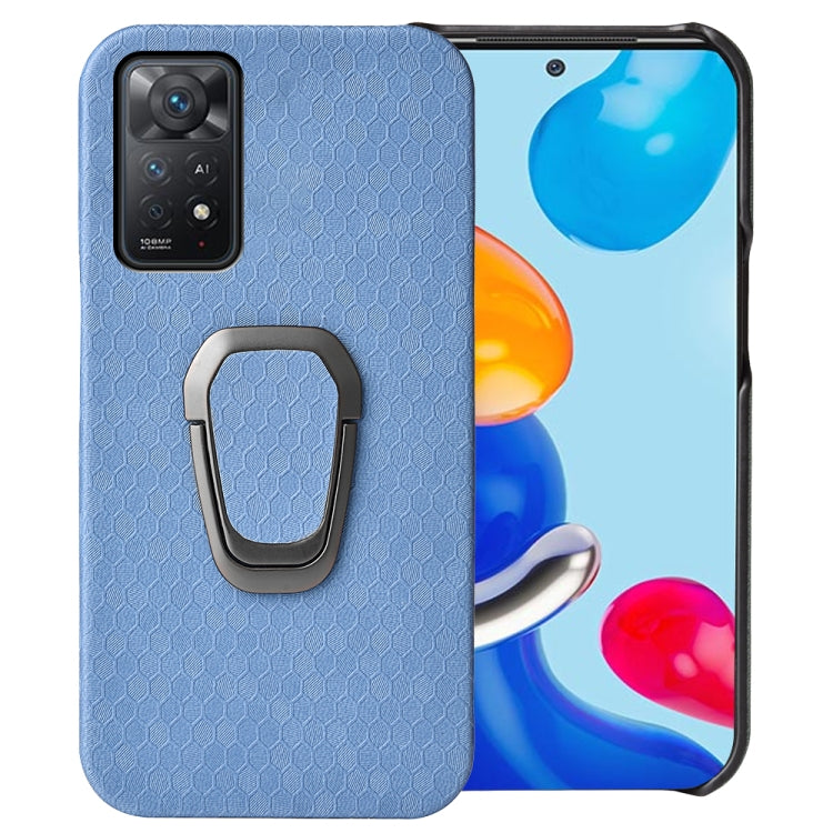 Per Xiaomi Redmi Note 11 Pro Global Ring Holder Custodia a nido d'ape in PU, For Xiaomi Redmi Note 11 Pro Global