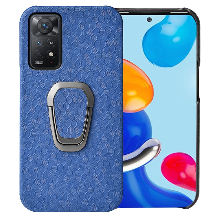 Per Xiaomi Redmi Note 11 Pro Global Ring Holder Custodia a nido d'ape in PU, For Xiaomi Redmi Note 11 Pro Global