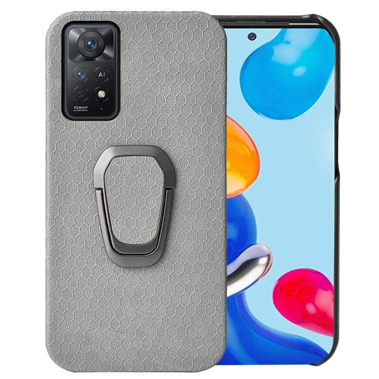 Per Xiaomi Redmi Note 11 Pro Global Ring Holder Custodia a nido d'ape in PU, For Xiaomi Redmi Note 11 Pro Global