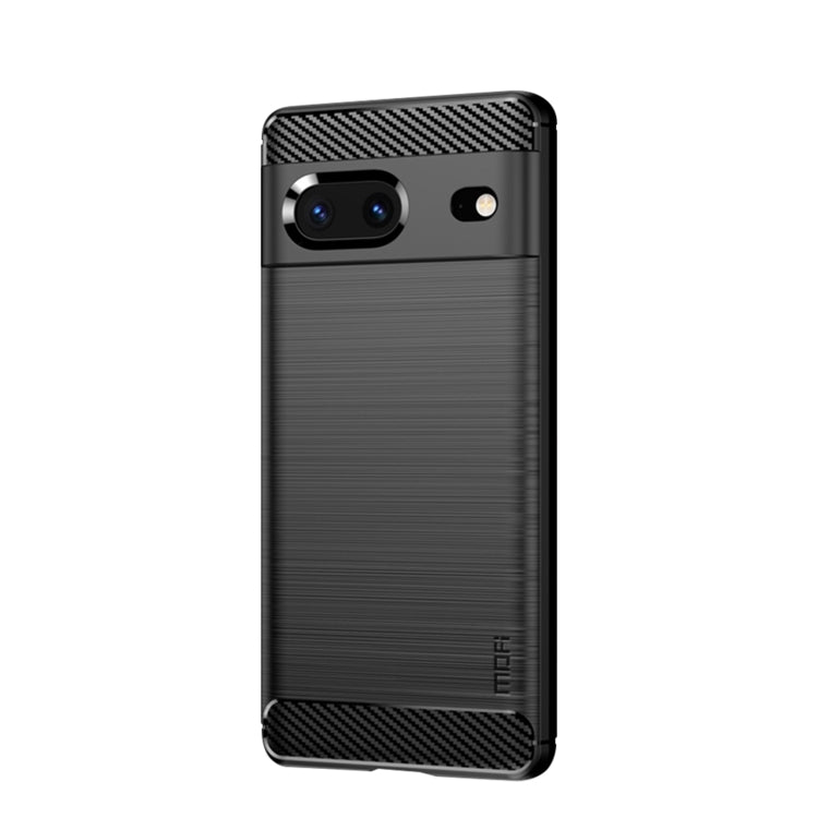 MOFI Custodia per telefono in fibra di carbonio TPU con trama spazzolata serie Gentleness, For Google pixel 7 5G, For Google pixel 7 Pro 5G