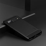 MOFI Custodia per telefono in fibra di carbonio TPU con trama spazzolata serie Gentleness, For Google pixel 7 5G, For Google pixel 7 Pro 5G