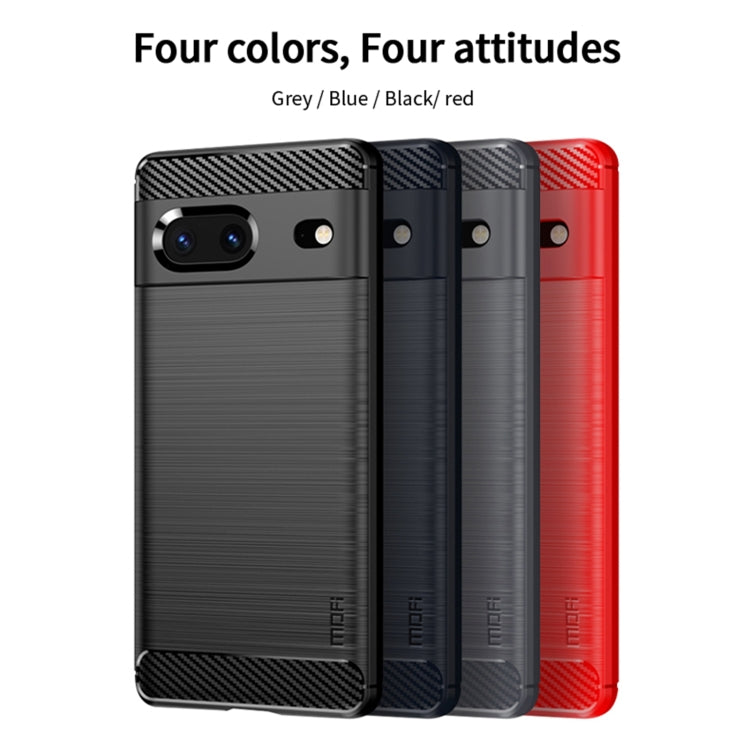 MOFI Custodia per telefono in fibra di carbonio TPU con trama spazzolata serie Gentleness, For Google pixel 7 5G, For Google pixel 7 Pro 5G