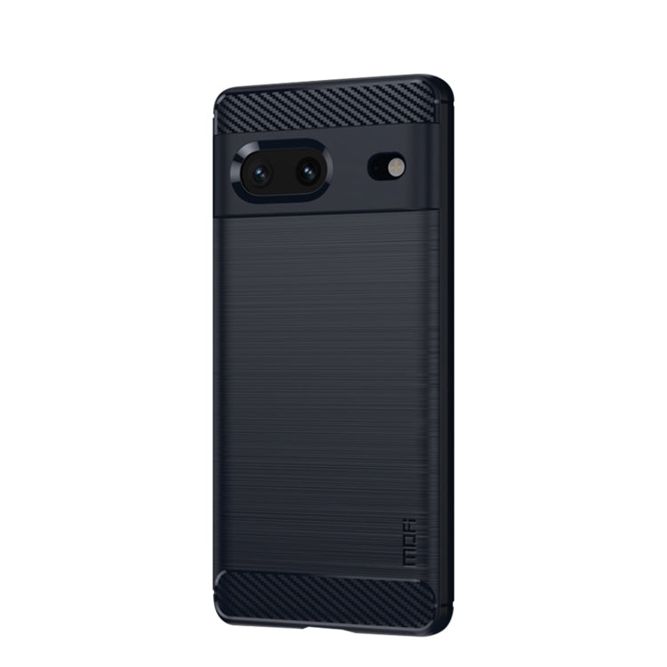 MOFI Custodia per telefono in fibra di carbonio TPU con trama spazzolata serie Gentleness, For Google pixel 7 5G, For Google pixel 7 Pro 5G