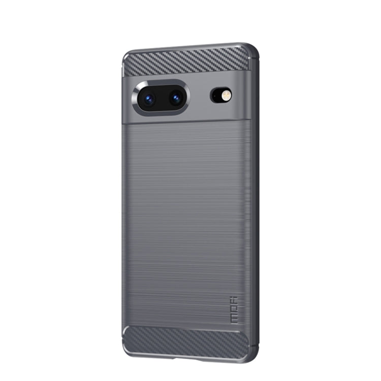 MOFI Custodia per telefono in fibra di carbonio TPU con trama spazzolata serie Gentleness, For Google pixel 7 5G, For Google pixel 7 Pro 5G