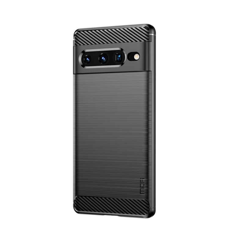 MOFI Custodia per telefono in fibra di carbonio TPU con trama spazzolata serie Gentleness, For Google pixel 7 5G, For Google pixel 7 Pro 5G