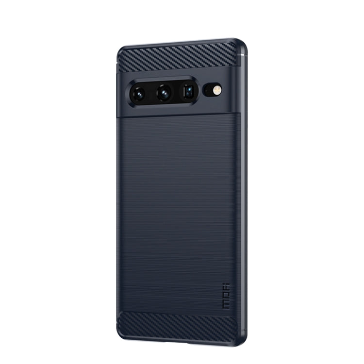 MOFI Custodia per telefono in fibra di carbonio TPU con trama spazzolata serie Gentleness, For Google pixel 7 5G, For Google pixel 7 Pro 5G
