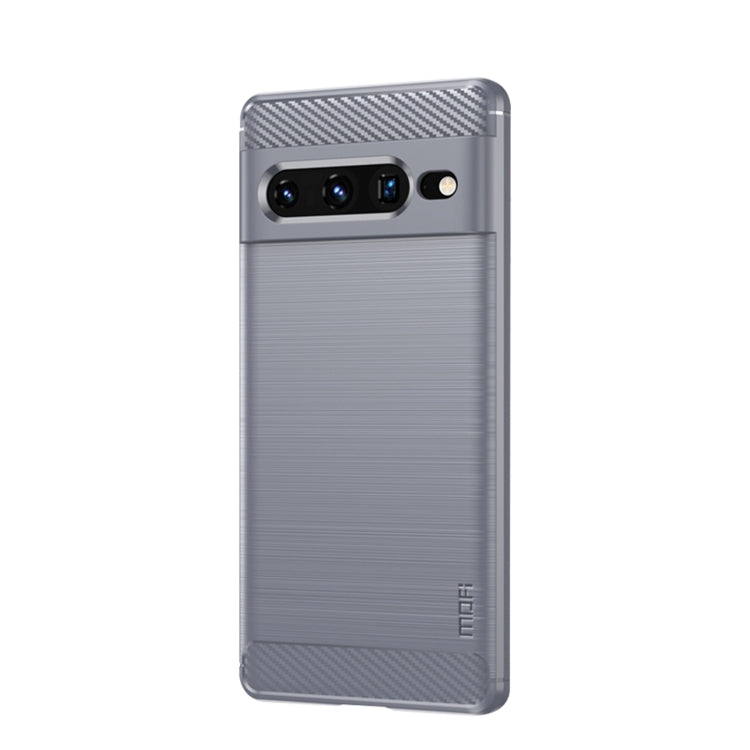 MOFI Custodia per telefono in fibra di carbonio TPU con trama spazzolata serie Gentleness, For Google pixel 7 5G, For Google pixel 7 Pro 5G