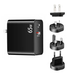 PD-65W USB-C / Tipo-C + QC3.0 Adattatore di ricarica per laptop USB, spina AU / spina USA / spina UE / spina UK, AU Plug / US Plug / EU Plug / UK Plug