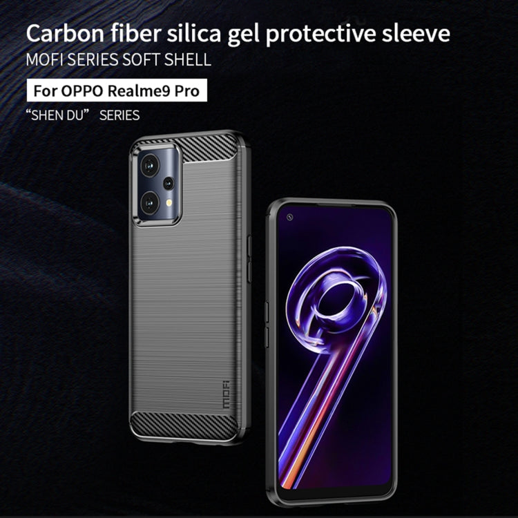 Custodia morbida in TPU MOFI Gentleness in fibra di carbonio spazzolata, For OPPO Realme 9 Pro / Realme V25, For OPPO Realme 9 Pro+, For OPPO A36 / A76 / Realme 9i, For OPPO Realme C35, For OPPO Find X5