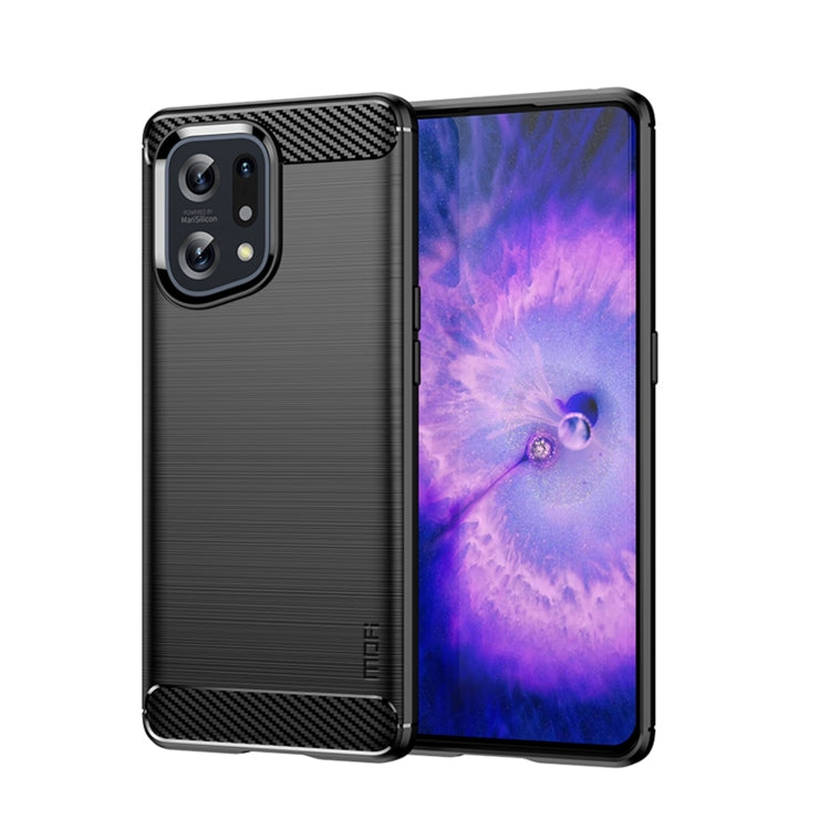 Custodia morbida in TPU MOFI Gentleness in fibra di carbonio spazzolata, For OPPO Realme 9 Pro / Realme V25, For OPPO Realme 9 Pro+, For OPPO A36 / A76 / Realme 9i, For OPPO Realme C35, For OPPO Find X5