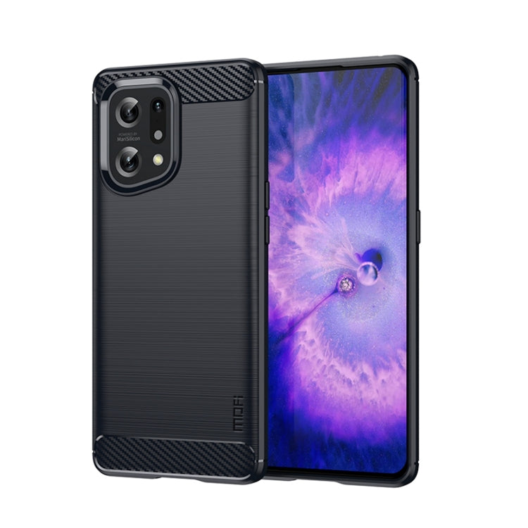 Custodia morbida in TPU MOFI Gentleness in fibra di carbonio spazzolata, For OPPO Realme 9 Pro / Realme V25, For OPPO Realme 9 Pro+, For OPPO A36 / A76 / Realme 9i, For OPPO Realme C35, For OPPO Find X5