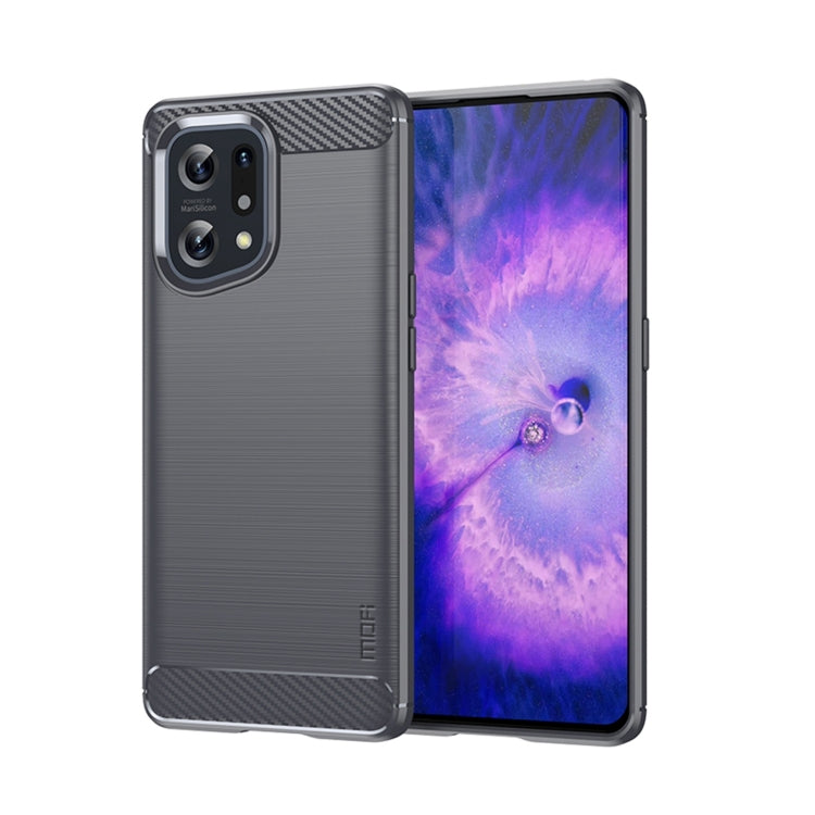 Custodia morbida in TPU MOFI Gentleness in fibra di carbonio spazzolata, For OPPO Realme 9 Pro / Realme V25, For OPPO Realme 9 Pro+, For OPPO A36 / A76 / Realme 9i, For OPPO Realme C35, For OPPO Find X5