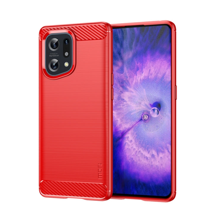 Custodia morbida in TPU MOFI Gentleness in fibra di carbonio spazzolata, For OPPO Realme 9 Pro / Realme V25, For OPPO Realme 9 Pro+, For OPPO A36 / A76 / Realme 9i, For OPPO Realme C35, For OPPO Find X5