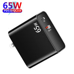 PD-65W USB-C / Tipo-C + QC3.0 Adattatore di ricarica per laptop USB, spina AU / spina USA, AU Plug / US Plug