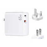 PD-65W USB-C / Tipo-C + QC3.0 Adattatore di ricarica per laptop USB, spina UK / spina USA, UK Plug / US Plug