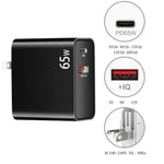 PD-65W USB-C / Tipo-C + QC3.0 Adattatore di ricarica per laptop USB, spina UK / spina USA, UK Plug / US Plug