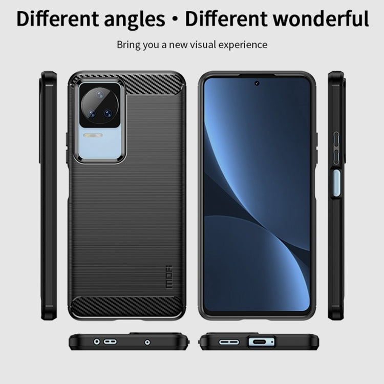 Custodia morbida in TPU MOFI Gentleness in fibra di carbonio spazzolata, For Xiaomi Redmi K40S, For Xiaomi Redmi K50 / K50 Pro, For Xiaomi Redmi 10C, For Xiaomi Poco X4 Pro 5G, For Xiaomi 12 / 12X, For Xiaomi 12 Pro