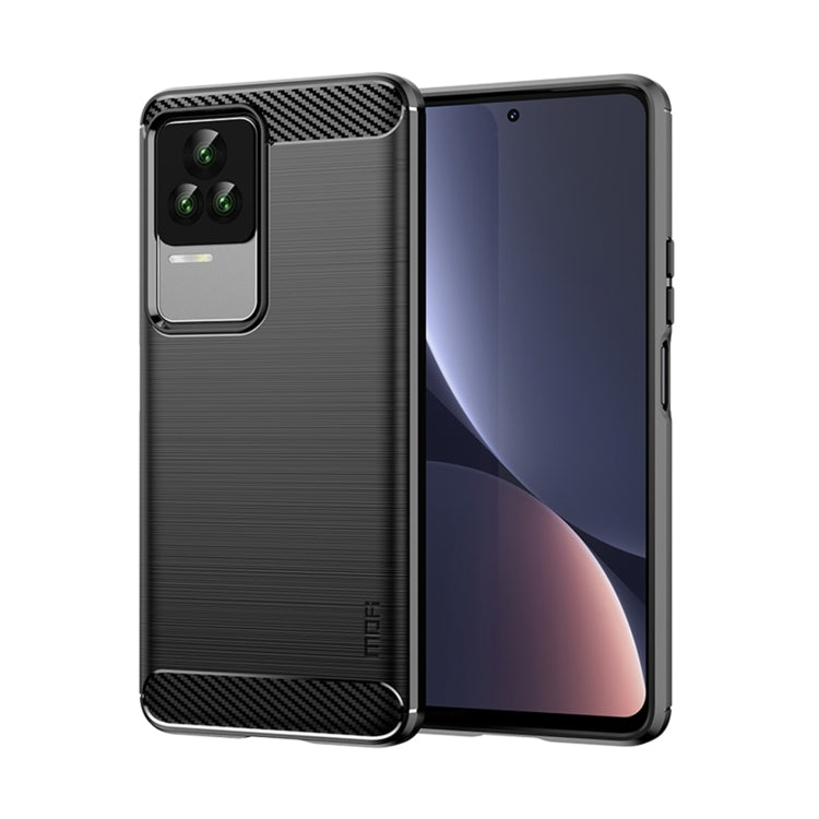 Custodia morbida in TPU MOFI Gentleness in fibra di carbonio spazzolata, For Xiaomi Redmi K40S, For Xiaomi Redmi K50 / K50 Pro, For Xiaomi Redmi 10C, For Xiaomi Poco X4 Pro 5G, For Xiaomi 12 / 12X, For Xiaomi 12 Pro