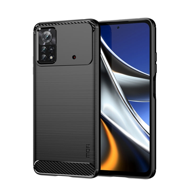 Custodia morbida in TPU MOFI Gentleness in fibra di carbonio spazzolata, For Xiaomi Redmi K40S, For Xiaomi Redmi K50 / K50 Pro, For Xiaomi Redmi 10C, For Xiaomi Poco X4 Pro 5G, For Xiaomi 12 / 12X, For Xiaomi 12 Pro
