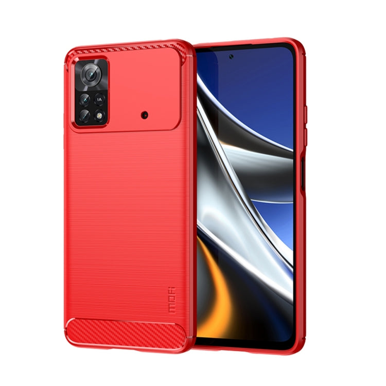 Custodia morbida in TPU MOFI Gentleness in fibra di carbonio spazzolata, For Xiaomi Redmi K40S, For Xiaomi Redmi K50 / K50 Pro, For Xiaomi Redmi 10C, For Xiaomi Poco X4 Pro 5G, For Xiaomi 12 / 12X, For Xiaomi 12 Pro