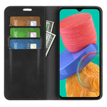 Per Samsung Galaxy M33 Custodia in pelle con ventosa magnetica retro-pelle, For Samsung Galaxy M33