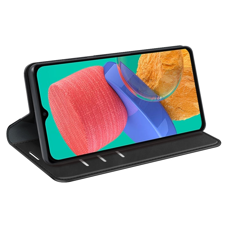 Per Samsung Galaxy M33 Custodia in pelle con ventosa magnetica retro-pelle, For Samsung Galaxy M33
