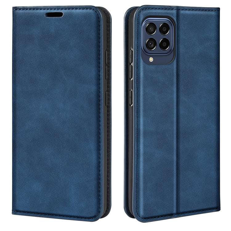 Per Samsung Galaxy M33 Custodia in pelle con ventosa magnetica retro-pelle, For Samsung Galaxy M33