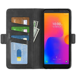 Per Alcatel 1B 2022 Custodia per telefono orizzontale in pelle con fibbia magnetica a doppio lato, Black, Yellow, Brown, Dark Blue, Red