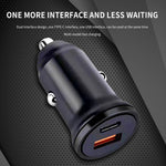 WKN-707 PD 20W USB-C / Type-C + QC 3.0 Mini caricabatteria da auto USB da 25 W con cavo dati USB-C / Type-C a 8 pin, lunghezza cavo: 1 m