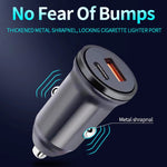 WKN-707 PD 20W USB-C / Type-C + QC 3.0 Mini caricabatteria da auto USB da 25 W con cavo dati USB-C / Type-C a 8 pin, lunghezza cavo: 1 m