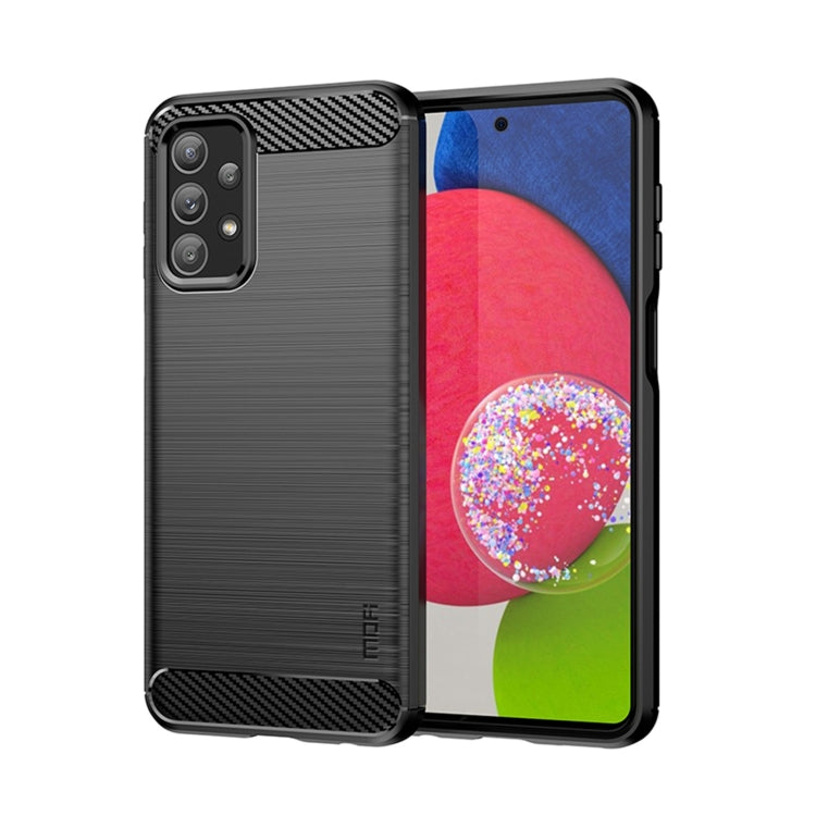 Custodia morbida in TPU in fibra di carbonio con trama spazzolata serie MOFI Gentleness, For Samsung Galaxy A23 / M23 / F23