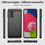 Custodia morbida in TPU in fibra di carbonio con trama spazzolata serie MOFI Gentleness, For Samsung Galaxy A23 / M23 / F23