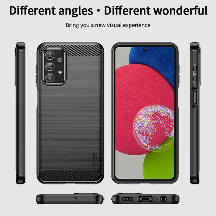 Custodia morbida in TPU in fibra di carbonio con trama spazzolata serie MOFI Gentleness, For Samsung Galaxy A23 / M23 / F23