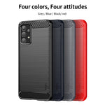 Custodia morbida in TPU in fibra di carbonio con trama spazzolata serie MOFI Gentleness, For Samsung Galaxy A23 / M23 / F23